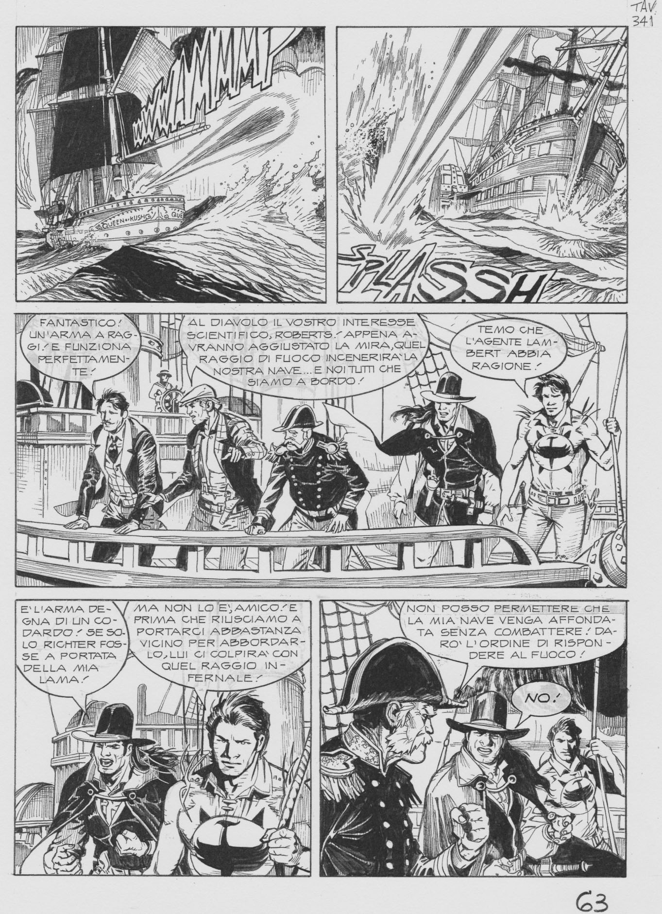 Michele Rubini: Zagor #606 pag. 63. Tavola originale.